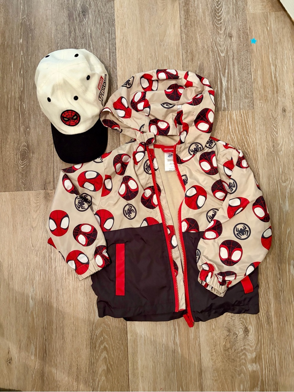 Marvel Red & Cream Spider-Man Hooded Rain Jacket